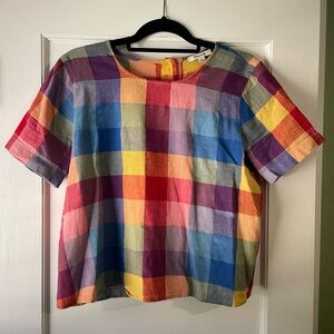 Madewell Rainbow Gingham Top - M